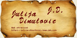 Julija Dinulović vizit kartica